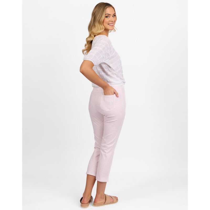 Vassalli Printed Slim Leg 7/8 Length Lightweight Pull On Pant image number 5